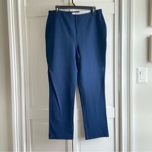 NWT Liz Claiborne Navy Blue Alexis Straight Leg Ponte Pants, PL